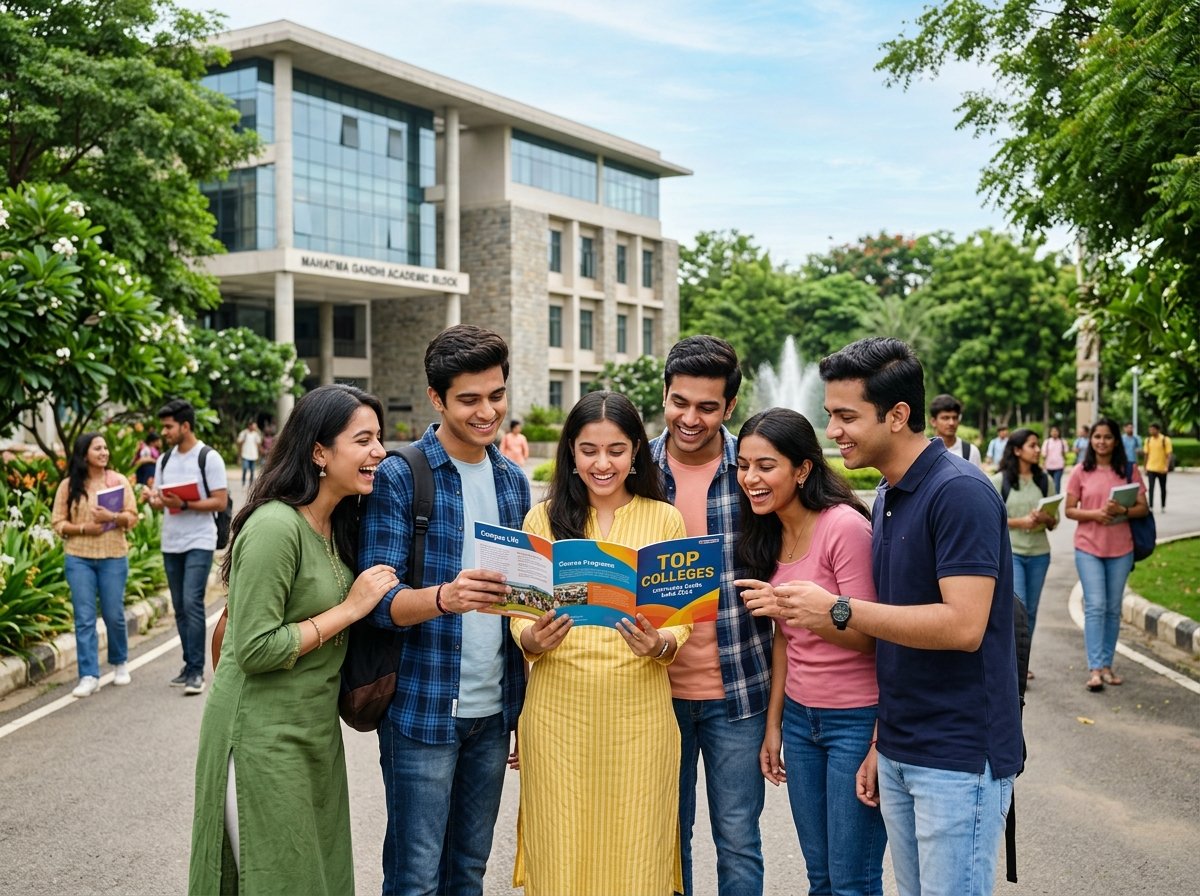 Students exploring top colleges